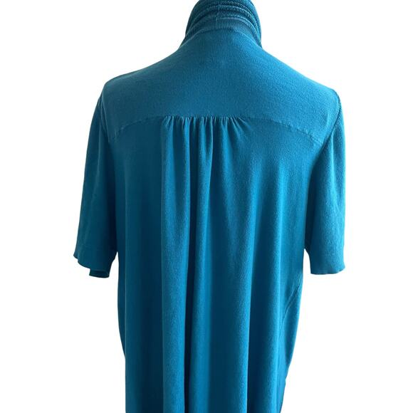 Lane‎ Bryant Women Tunic Cardigan Sweater 18/20 Teal Open Front Casual Office - Picture 4 of 9